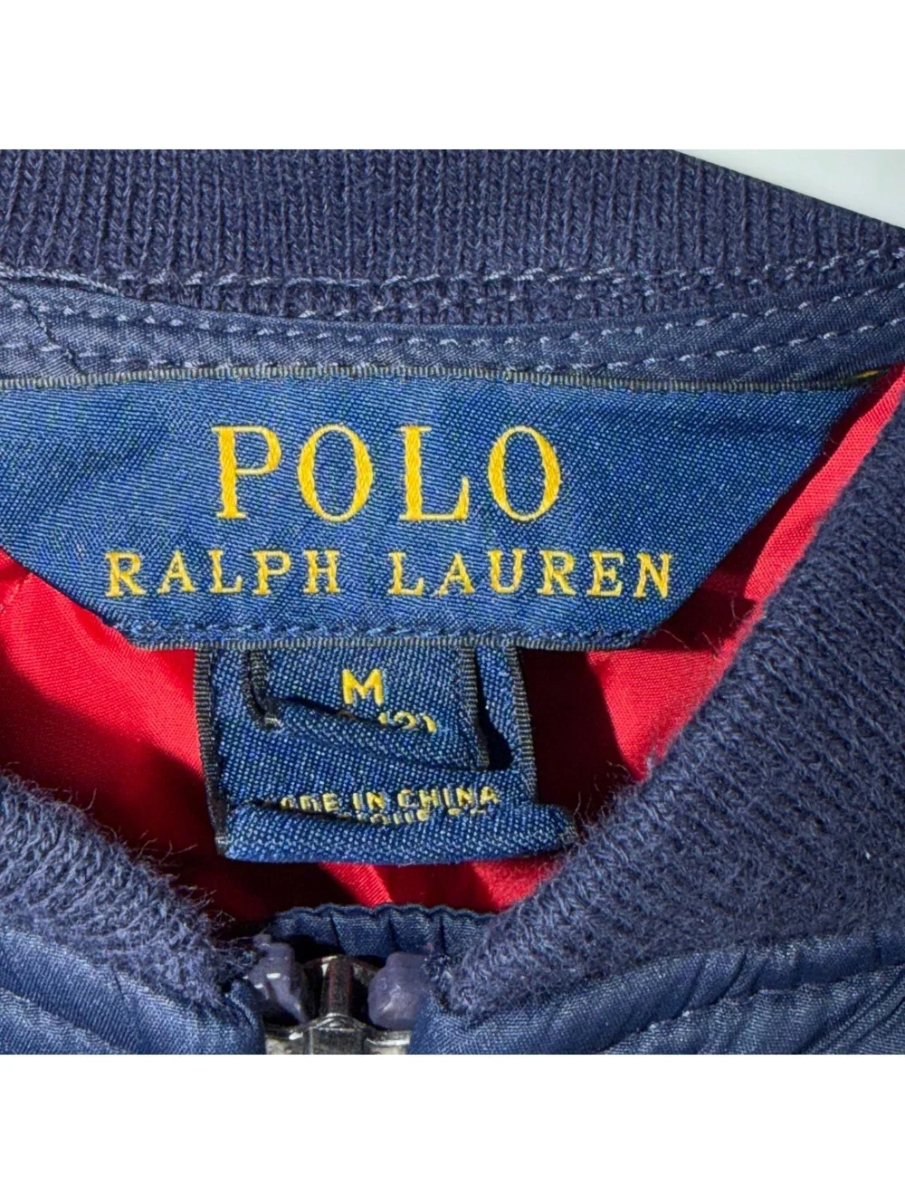 Polo Ralph Lauren Boys Quilted Bomber Jacket Navy Blue Size Medium (10-12)